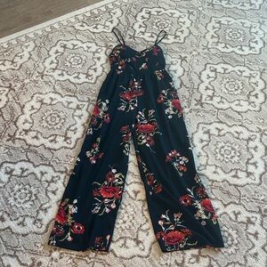 Floral Black Jumpsuit
